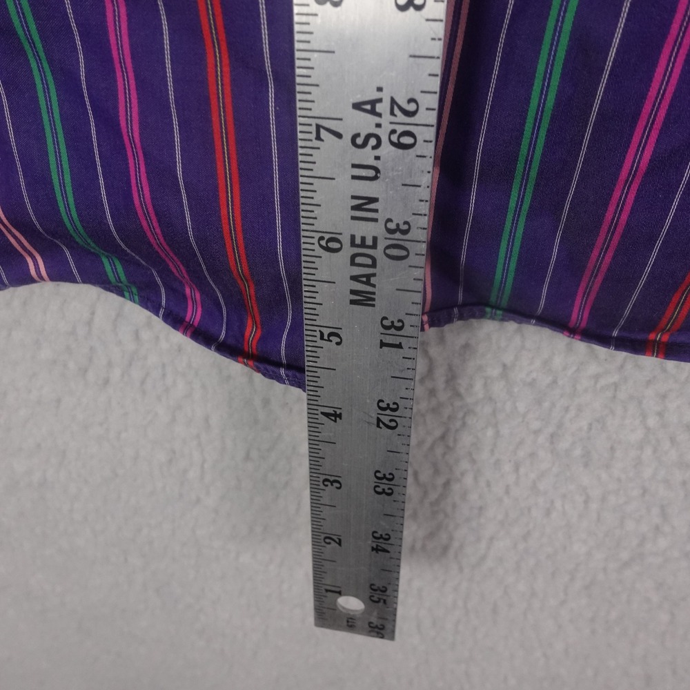 Eton Contemporary Fit Dress Shirt Mens 16.5/42 Purple Multi Color Stripe Cotton - Picture 6 of 8